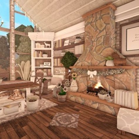 Roblox Bloxburg House Ideas Cottagecore, Roblox House Aesthetic, Light Academia Bloxburg House, Cottage Core Room Bloxburg, Cute Boho Bloxburg Houses, Bloxburg Cottage Room Ideas, Cottagecore Bloxburg Room Ideas, Cute Ideas For Bloxburg Houses, Cottage Interiors Bloxburg