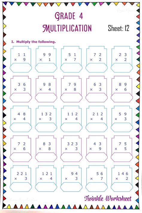 Easy Multiplication Worksheets, Grade 4 Multiplication, Easy Multiplication, 4 Multiplication, Printable Multiplication Worksheets, Math Division Worksheets, Math Multiplication Worksheets, Easy Math Activities, Mental Maths Worksheets