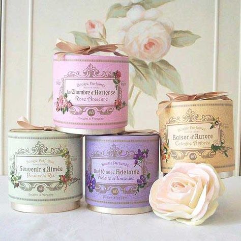 Beautiful... Vintage Parfum, Pastel Cottage, Tea Tins, Shabby Chic Vintage, Pastel Shades, Pretty Pastel, Marie Antoinette, Dressing Room, Vintage Chic