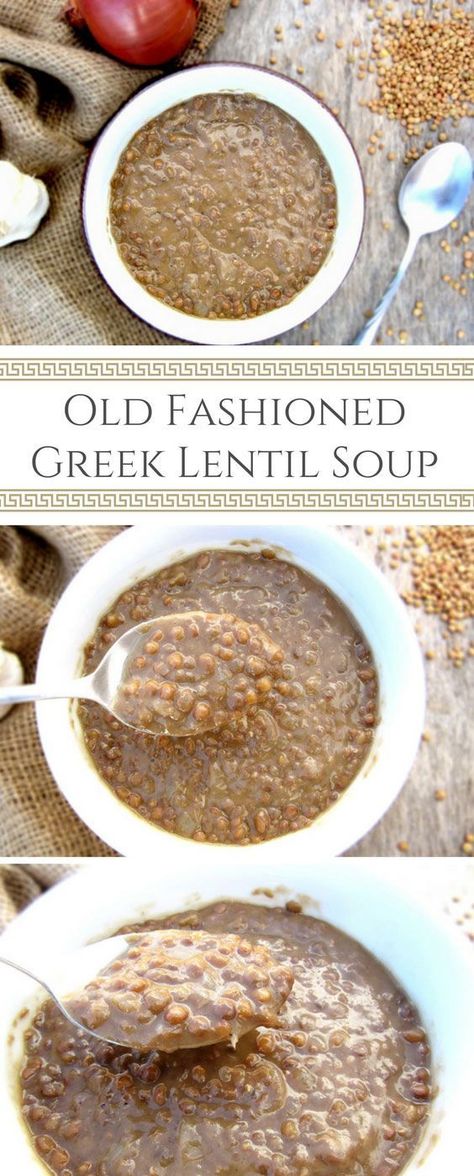 Soup Recipes Lentil, Greek Lentil Soup Recipe, Greek Lentil Soup, Greek Recipe, Vegan Greek, Lentil Soup Recipe, Grandma's Recipes, Lent Recipes, Quick And Easy Soup