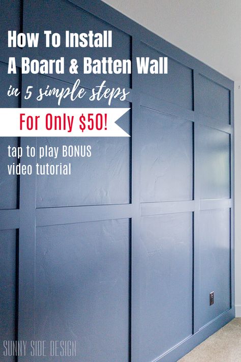 How To Make A Feature Wall, Bedroom Accent Wall With One Window, Budget Friendly Accent Wall Ideas, How To Build Board And Batten Wall, How To Diy Board And Batten, Diy Accent Wall Board And Batten, Board And Batten Focal Wall, How To Build A Accent Wall, How To Do A Wood Accent Wall