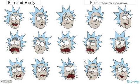 Rick and Morty Storyboard Guidelines - Imgur Rick And Morty Doodles, Character Expressions, Rick And Morty Drawing, Rick And Morty Characters, Bd Art, Rick Sanchez, Rick Y Morty, Reference Drawing, Model Sheet