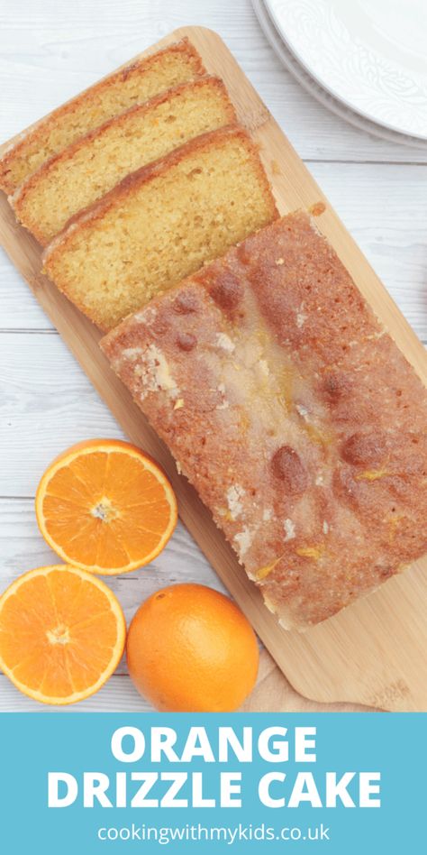 Orange drizzle cake - Cooking with my kids Orange Drizzle Cake, Orange Loaf Cake, Cake Cooking, Loaf Cakes, Orange Cake Recipe, Lemon Drizzle Cake, Drizzle Cake, Loaf Recipes, Super Easy Recipes