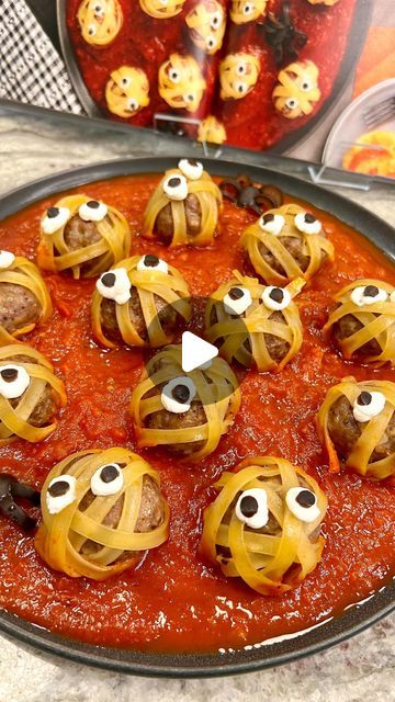 Maegan Brown ~ The BakerMama on Instagram: "Wrap up your Halloween menu with these festive Mummy Meatballs! 🍝 They’re the perfect savory dish to enjoy before a night full of sweets and treats. 😋🍬

SAVE this reel for your next Halloween gathering and COMMENT “cookbook” to find it in my Brilliant Bites cookbook 🎃 #TheBakerMama #BrilliantBitesCookbook #BitesByTheBakerMama

#halloween #mummy #mummies #mummymeatballs #spaghettiandmeatballs #meatballs #appetizer #halloweenparty #halloweenfood #easyrecipes" Mummy Meatballs Halloween Foods, Meatball Halloween Food, Mummy Meatballs, Halloween Meatballs, Meatballs Appetizer, Ant Bites, October Daily, Halloween Menu, Halloween Mummy