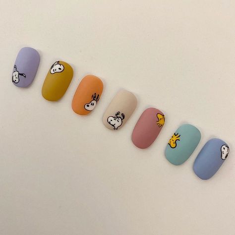 Snoopy Nails, Snoopy Pictures, Bullet Journal Diy, Nail Art Brushes, Funky Nails, Chic Nails, Purple Nails, Gel Manicure, Blue Nails