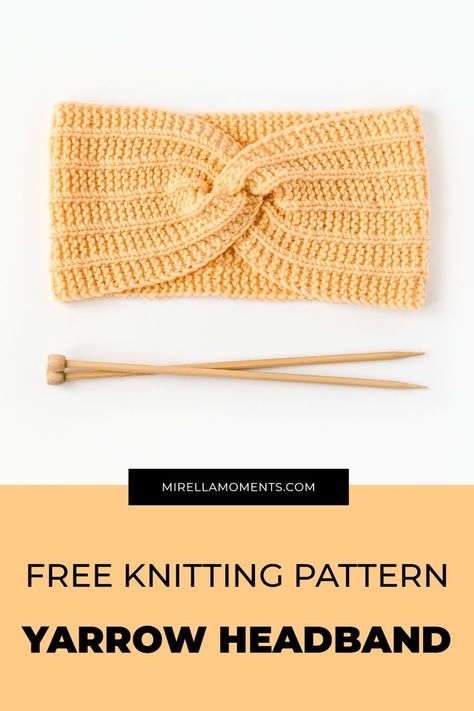 Free knitting pattern for the Yarrow Headband Knit Headbands Patterns Free, Knitted Twisted Headband Free Pattern, Knitted Head Bands Patterns Free Easy, Ear Warmer Knitting Pattern Free, Knitted Headband Free Pattern Head Bands, Knit Ear Warmer Pattern Free, Knitted Headbands For Women Free Pattern, Knitted Earwarmers, Easy Knit Headband