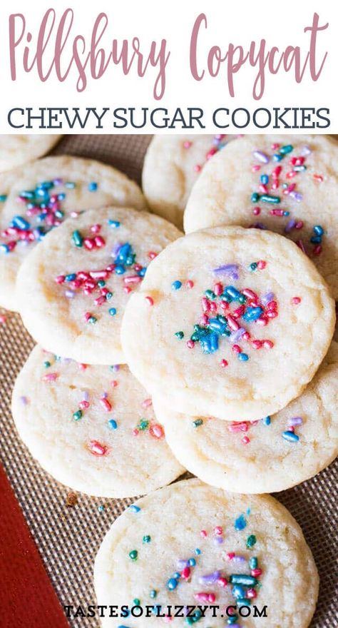 Copycat Pillsbury Sugar Cookie Dough, Pillsbury Sugar Cookie Recipe, 3 Ingredient Sugar Cookie Recipe, Soft Chewy Sugar Cookies, Pillsbury Sugar Cookie Dough, Sugar Cookie Dough Recipe, Pillsbury Cookies, Pillsbury Sugar Cookies, Chewy Sugar Cookie Recipe