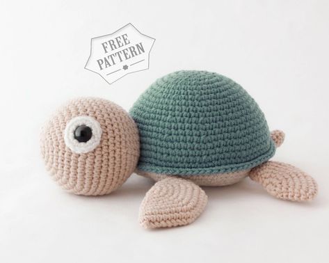 Turtle Amigurumi Free Pattern, Amigurumi Turtle Free Pattern, Crochet Turtle Pattern Free, Turtle Amigurumi, Crochet Turtle Pattern, Turtle Crochet, Cute Turtle, Crochet Dolls Free Patterns, Crochet Turtle