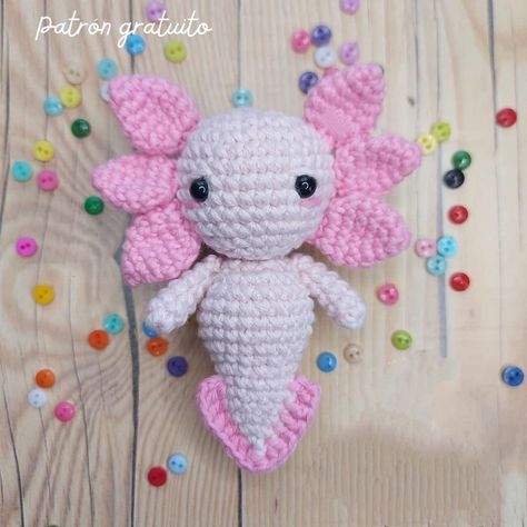 PATRON GRATIS Ajolote amigurumi paso a paso - Crochetisimo Beaded Flowers Patterns, Crochet Amigurumi Free Patterns, Crochet Amigurumi Free, Cute Toys, Amigurumi Free, Crochet Art, Amigurumi Free Pattern, Crochet Patterns Amigurumi, Amigurumi Doll