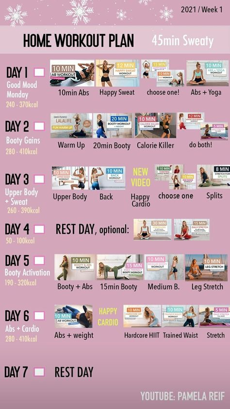 Intense Workout Plan, Pamela Reif Workout Plan, 10 Min Ab Workout, 20 Min Workout, Bbg Workouts, Home Workout Plan, Workout Videos Free, Weekly Workout Plans, Sweat Workout