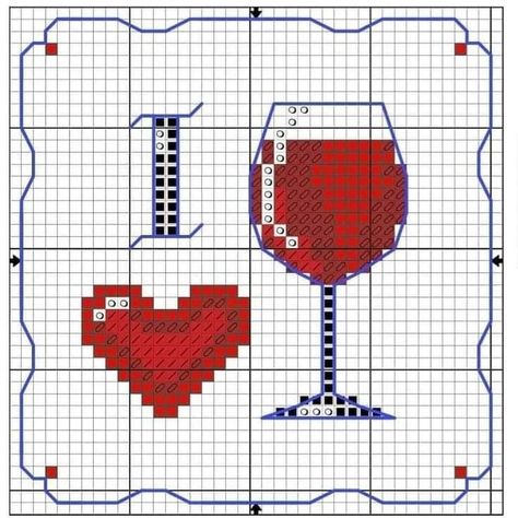 Wine Cross Stitch Pattern, Cross Stitch Family, Wine Craft, Pixel Art Characters, Mini Cross Stitch, Cross Stitch Patterns Free, Cross Stitching, Cross Stitch Art, Counted Cross Stitch Patterns