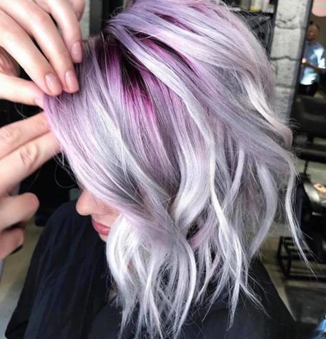 Cool Tone Hair Colors, Short Hair Colors, Hair Bobs, Pulp Riot Hair Color, Silver Highlights, Beautiful Hair Color, Hair Color Purple, Short Hair Color, Tone Hair