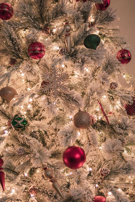 A white christmas tree with red and green ornaments photo – Free Christmas tree Image on Unsplash Christmas Tree Up Close, White Christmas Tree With Red, Christmas Tree Wallpaper Iphone, Red And Green Ornaments, Green Ornaments, Christmas Tree Images, Christmas Tree Pictures, Christmas Tree Wallpaper, Christmas Tree Background