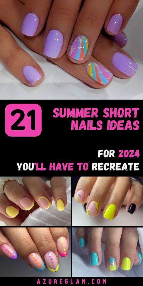 Stand out from the crowd with our chic collection of summer nails short pink. Whether you're into soft pastels or bold neon hues, our short pink nail designs are perfect for adding a touch of femininity to your summer style. Crafted with care and attention to detail, our short nails offer both beauty and durability. Get ready to make a statement with our trendy summer nails. Cute Summer Nails 2024 French Tip, Summer Nail Art For Short Nails, Short Nails Ideas Neon, Summer Short Nails Gel, At Home Nails Designs, Short Cute Summer Nails, Short Dip Nails Summer 2024, Nails Gel Design Ideas, 2024 Summer Nails Short