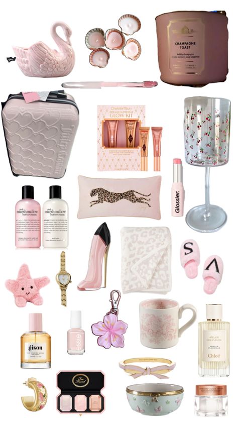 Teen wishlist, present ideas, birthday, pink, girl essentials, coquette, clean girl It Girl Gifts, It Girl Items, Girly Presents, Teen Wishlist, Girly Wishlist, Coquette Clean Girl, Birthday Presents For Teens, Coquette Birthday, Girly Gifts Ideas