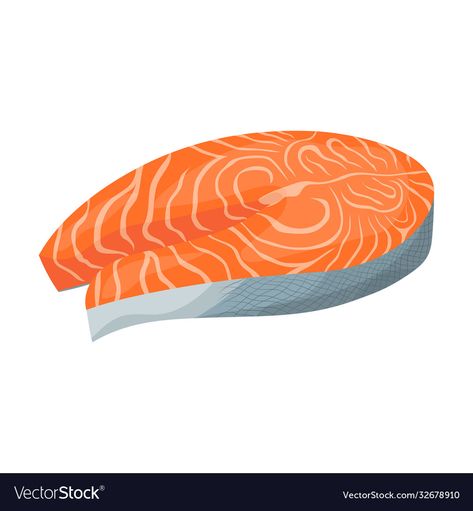 Fish Food Art, Salmon Cartoon, Salmon Illustration, Red Mullet, Fish Salmon, Design Calendar, Vegetable Cartoon, School Images, Fish And Meat