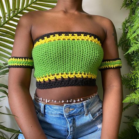 I might be biased but you should probably buy this on Depop 👍 https://depop.app.link/hEC0yDIHCob Jamaican Flag, Jamaica, Shoulder Straps, Crochet Top, Flag, Crochet, Women's Top, Shoulder Strap