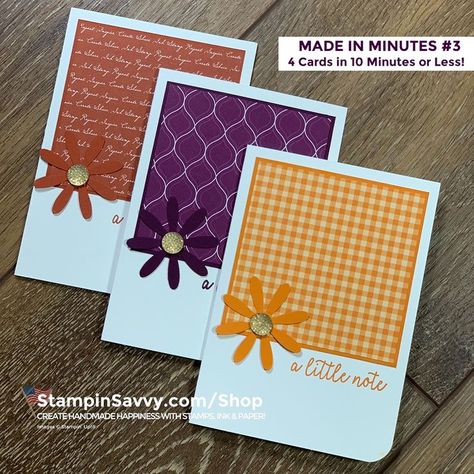 Cards With Flowers, Kartu Ulang Tahun Diy, Simple Cards Handmade, Handmade Thank You Cards, Daisy Cards, Homemade Greeting Cards, Karten Design, Cricut Cards, Punch Art