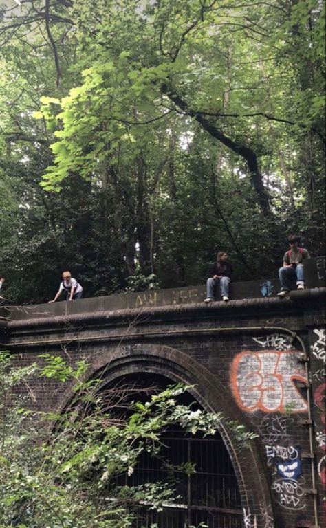 Teenage Dirtbag Aesthetic, Dirtbag Aesthetic, Aesthetic Friend Group, Abandoned Bridge, Aesthetic Friend, Grand Army, The Edge, Graffiti