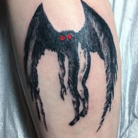 Centapeid Tattoo Design, Chupacabra Tattoo, Moth Man Tattoo, Cryptid Tattoo Ideas, Cryptid Tattoos, Oddities Tattoo, Cryptid Tattoo, Cryptic Tattoos, Mothman Tattoo