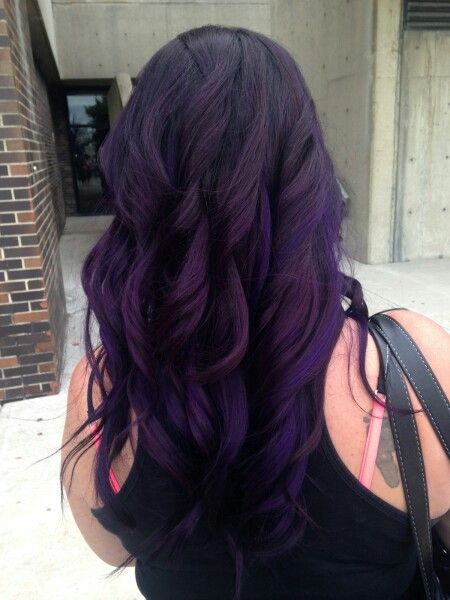 Black Hair Long, Face Hairstyles, Ombre Purple, Square Face Hairstyles, Hair Dyes, Square Face, Square Faces, Purple Ombre, Color Inspo