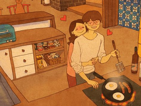 Puung Couple, Puuung Love Is, Make Life Beautiful, Cute Couple Comics, Cute Couple Drawings, Love Illustration, Cute Couple Art, Couple Drawings, Couple Art