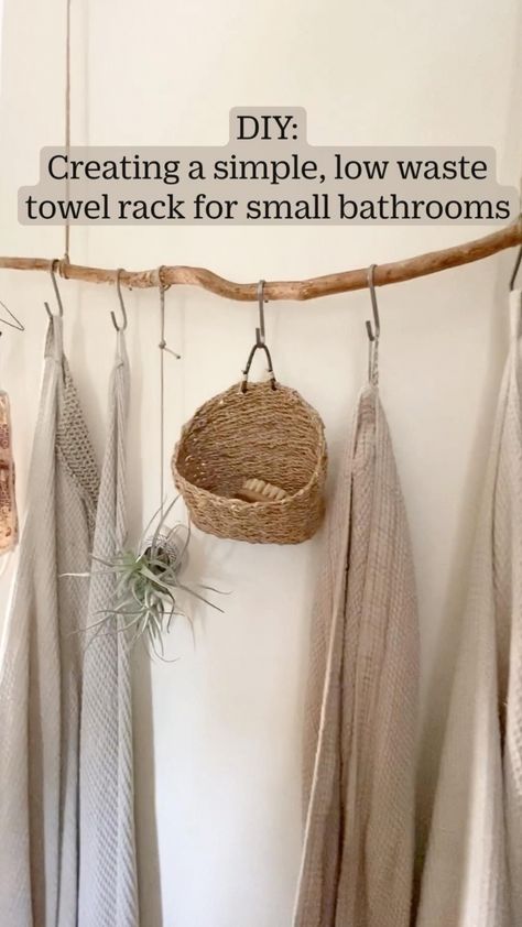 Towel Rack For Small Bathroom, Low Waste, Living Room On A Budget, Small Bathrooms, Diy Crafts Room Decor, Diy Crafts For Home Decor, Boho Diy, Furniture Storage, Diy Home Crafts