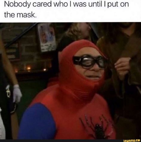 Nobody cared who I was until I put on the mask. – popular memes on the site iFunny.co #stanlee #celebrities #marvel #spiderman #web #marveluniverse #stanlee #marvelcomics #dannydevito #nobody #cared #put #mask #funny #meme #pic Spider Man Homecoming 2017, It's Always Sunny In Philadelphia, Danny Devito, No Way Home, It's Always Sunny, Man Movies, Spider Verse, Reaction Pictures, Mood Pics