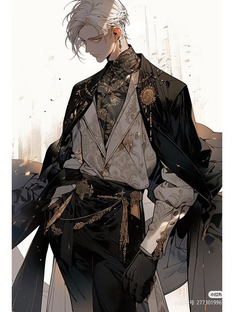 Male Outfit Design, Prince Oc Art, Fantasy Suit, Male Fantasy Clothing Design, Male Fantasy Clothing, Victorian Anime, Clothing Sketches, Clothing Design Sketches, Fashion Drawing Dresses