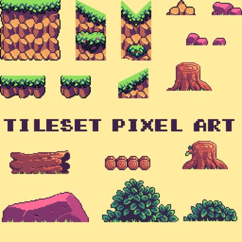 create 8x8, 16x16, 32x32, 64x64 pixel art tileset 64x64 Pixel Art, Pixel Tileset, Pixel Art Tileset, 16x16 Pixel Art, Game Art, Pixel Art, Art Inspo, Quick Saves, Design