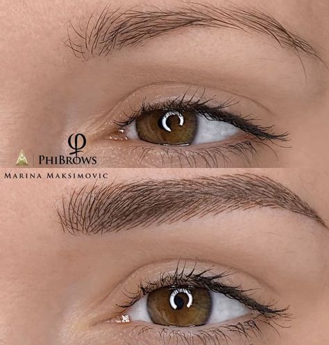 Eyebrow Ideas Natural, Brows Shaping Microblading, Eyebrows Tattoo Permanent Makeup, Blonde Tattoo Eyebrows, Permanent Brows Tattoo, Eye Brows Microblading Shapes, Tattooed Eyebrows Before And After, Eyebrow Shading Tattoo, Tattoo Eyebrows Permanent Makeup