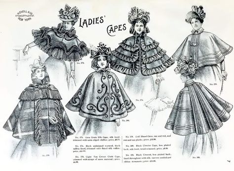 Victorian Cape, Belle Epoque Fashion, Dramatic Fashion, 1890s Fashion, Cape Designs, 1800s Fashion, 19th Century Fashion, Victorian Clothing, Victorian Women