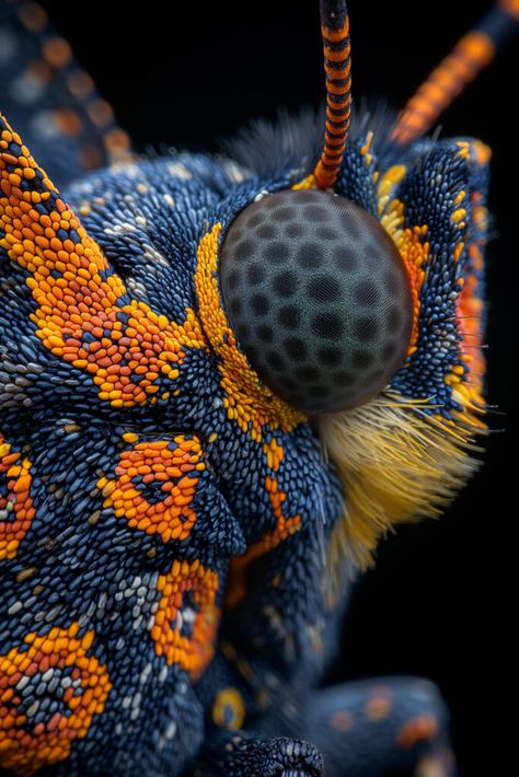 Discover and download free images Intricate Beauty: Extreme Close-Up of a Butterfly’s Eye and #Scales https://aifusionart.com/intricate-beauty-extreme-close-up-of-a-butterflys-eye-and-scales/?utm_source=facebook&utm_medium=social&utm_campaign=ReviveOldPost Bug Close Ups, Insects Close Up, Insects Up Close, Butterfly Close Up, Bug Drawing, Animal Close Up, Insect Eyes, Close Up Art, Colorful Moths