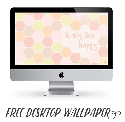 Free desktop wallpaper | The Tiny Honeycomb Bee Desktop Wallpaper, Free Desktop Wallpaper, Creative Blog, Bee Happy, Honeycomb, Craft Tutorials, Desktop Wallpaper, Diy And Crafts, Iphone Wallpaper