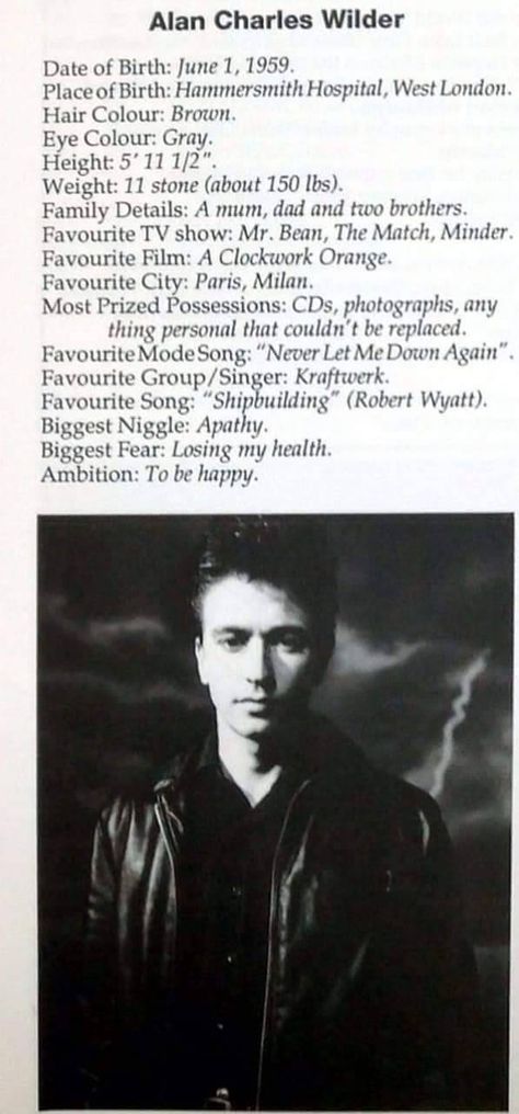 Alan Wilder 80s, Depeche Mode 80s, Blasphemous Rumours, Robert Wyatt, Joe Mazzello, Alan Wilder, The Wild Bunch, Never Let Me Down, Martin Gore