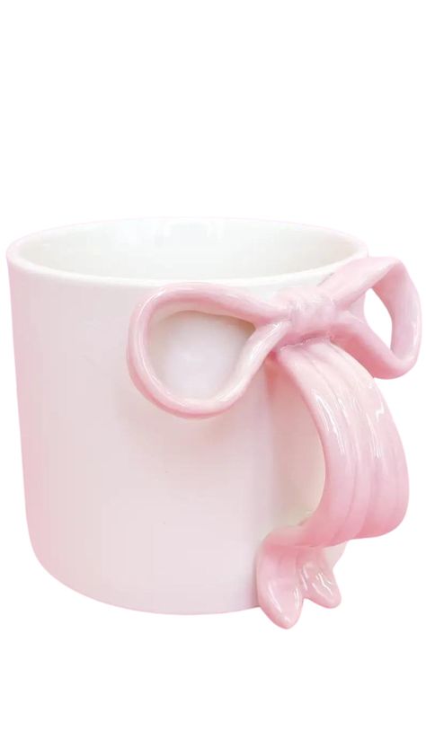 Add a touch of sweetness to your morning routine with this cute mug! Microwave Safe Hand Wash Only 15oz Coquette Things To Buy, Girly Stuff Aesthetic, Bow Mug, Mug Ceramic Ideas, Cute Wishlist, Ceramic Mug Ideas, Cute Ceramic Mugs, Mug Shapes, Kawaii Mugs