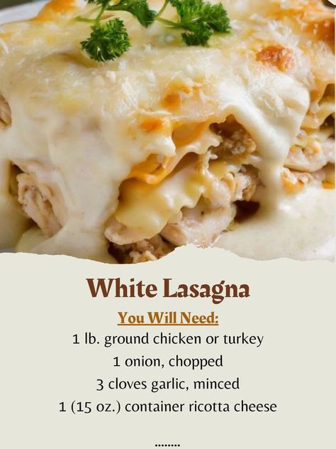 Old Fashioned Recipes Ground Chicken Alfredo, Crockpot Chicken Alfredo, White Chicken Lasagna, White Lasagna, Chicken Alfredo Lasagna, Alfredo Lasagna, Grandma's Recipes, Lasagna Ingredients, Chicken Lasagna