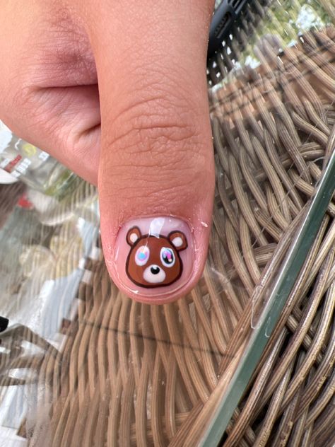 Kanye West Inspired Nails, Asap Rocky Nail Art, Kanye West Nails, Asap Rocky Nails, Graduation Bear Kanye, Boy Nail Designs, Male Nail Art Designs, Kanye Bear, Kanye West Bear