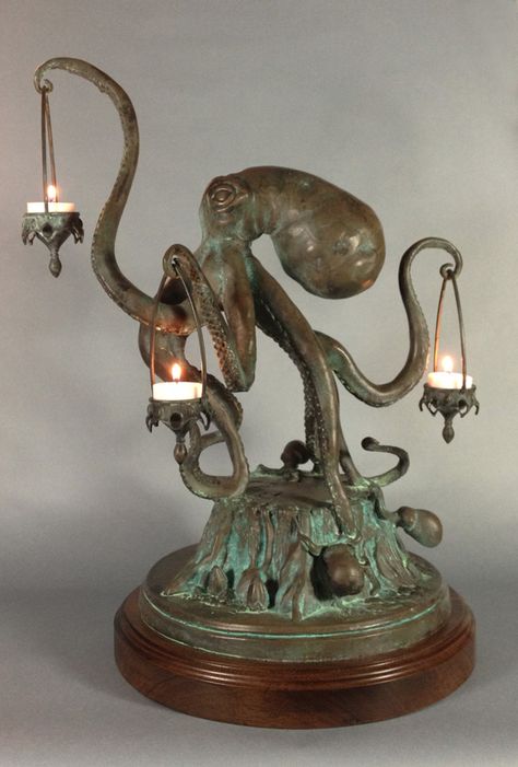 EPBOT: Saturday Steam 6/1/13 Octopus Lamp, Octopus Candle Holder, Tanah Liat, Gothic Decor, Gothic House, Dream House Decor, Octopus, Candle Holder, Art Nouveau