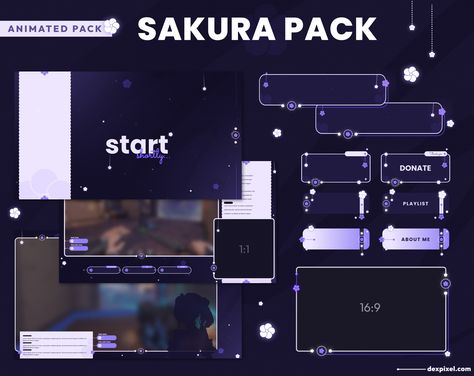 Sakura Purple Animated Stream Pack | Cherry Blossom Animated Stream Overlays | Purple Pastel Stream Alerts | Vtuber Aesthetics Elements Gfx Design, Purple Pastel, Frame By Frame Animation, Text Animation, Title Card, Animation Background, Animation Design, All Video, Color Correction