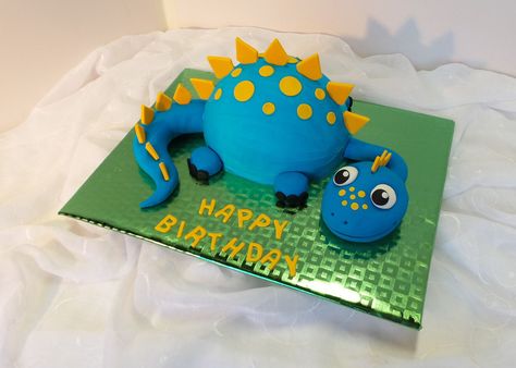 https://flic.kr/p/HtAcZY | Blue dinosaur shaped birthday cake Blue Dinosaur Cake, Dinosaur Shaped Cake, 3d Dinosaur Cake, Hemisphere Cake, Dinosaur Cake Tutorial, Lolly Cake, Dragon Birthday Parties, Dino Cake, 3d Dinosaur