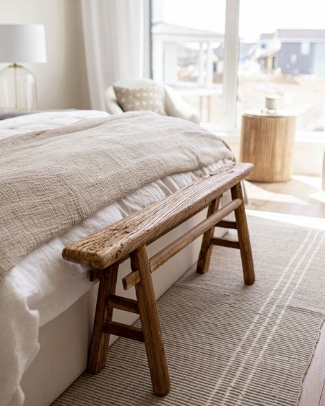 Styling our Luxe skinny elm benches at the end of your bed is a perfect way to complete the look for the coziest and most inviting bed. Wooden Bench End Of Bed, Bench End Of Bed, Boston House, End Of Bed Bench, Bed Bench, Foot Of Bed, Wooden Bench, Wood Bench, Guest Bedroom