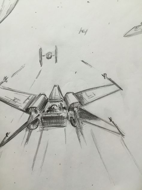 Star Wars Spaceships Drawing, Star Wars Art Reference, Star Wars Art Sketch, X Wing Drawing Star Wars, Star Wars Things To Draw, Lego Star Wars Drawing, Star Wars Drawings Easy Step By Step, Star Wars Art Ideas, Star Wars Sketchbook