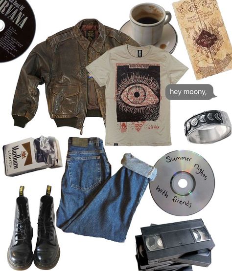 sirius black, padfoot, fit inspo, chaotic grunge academia, marauders aesthetic. Retro Clothes Aesthetic, Chaotic Grunge Academia, How To Dress Like Sirius Black, Chaotic Grunge Aesthetic, Sirius Outfit Aesthetic, Marauders Clothes Aesthetic, Sirius Black Clothing Aesthetic, Sirius Black Wardrobe, Sirius Black Outfit Ideas