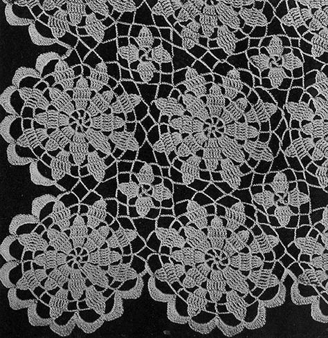 Queen Anne's Lace Tablecloth Pattern #7050 swatch Tablecloth Patterns, Lace Crochet Pattern, Crochet Blanket Border, Tablecloth Pattern, Crochet Tablecloth Pattern, Queen Anne's Lace, Crochet Lace Pattern, Crochet Table Runner, Lace Tablecloth