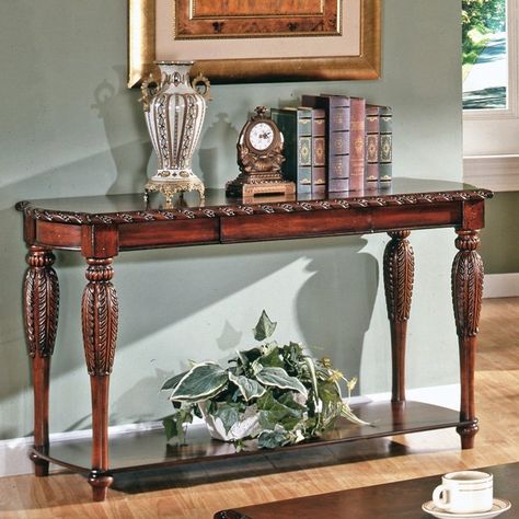 Have to have it. Steve Silver Antoinette Console Table $479.99 Entry Way Console Table, Foyer Console Table, Rustic Hallway Table, Rustic Hallway, Solid Wood Sofa, Wood Sofa Table, Farmhouse Console Table, Wood Sofa, Wood Console Table