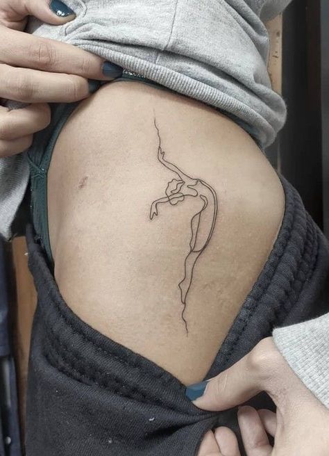 Free Woman Tattoo, Small Dance Tattoo, Dance Inspired Tattoos, Ballet Tattoo Ideas, Dancing Women Tattoo, Ballerina Tattoo Ideas, Dance Tattoo Ideas Dancers, Dancer Tattoo Ideas, Dancing Tattoos