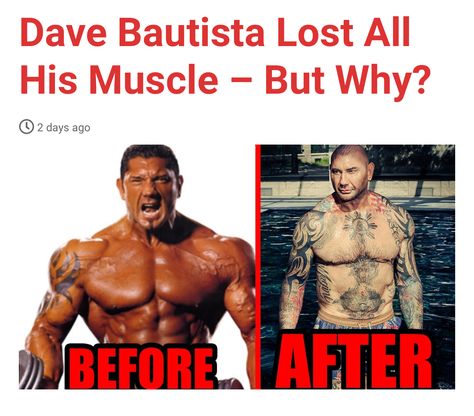 Dave Bautista Lost All His Muscle – But Why? 👉 Read more here👇 👉 https://www.ironmagazine.com/2024/dave-bautista-lost-all-his-muscle-but-why/ #davebautista #wwe #wrestling #smackdown #raw #wweraw #nxt #aew #romanreigns #prowrestling #wrestlemania #ironmagazine Dave Bautista, Why Read, But Why, Roman Reigns, Pro Wrestling, Wwe, Read More, Bodybuilding, Wrestling