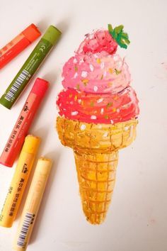 Food Oil Pastel, Colored Pencil Drawings Easy, Oil Pastel Tips, Crayon Drawing Ideas, Crayon Art Drawing, Crayon Ideas, Pastel Tips, Crayons Drawing, Art Crayon