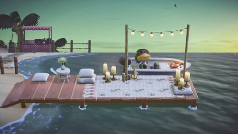 Acnh Pier Ideas, Anch Designs, Acnh 2023, Acnh Rooms, Acnh Spring, Acnh Beach, Cottagecore Animal Crossing, Pink Island, Acnh Cottagecore